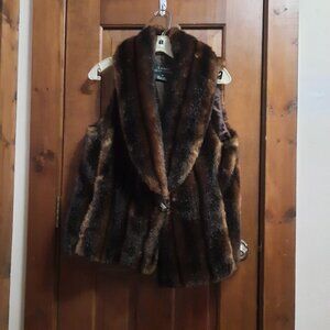 Faux Mink Vest Ralph Lauren Ladies Size Medium